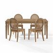 Crosley Furniture Katia 5-Piece Dining Table With Cane-Back Chairs in Driftwood
