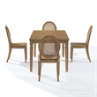 Crosley Furniture Katia 5-Piece Dining Table With Cane-Back Chairs in Driftwood