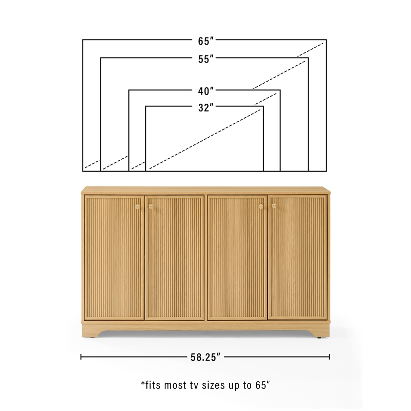 Crosley Furniture Naomi Sideboard in White Oak