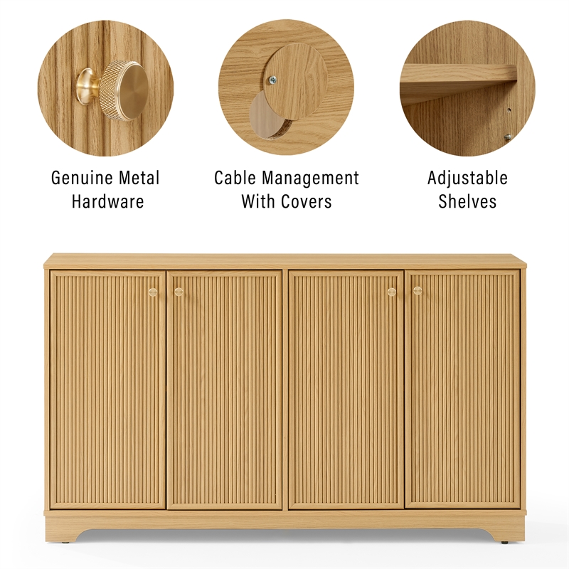 Crosley Furniture Naomi Sideboard in White Oak