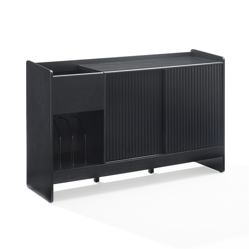 Crosley Furniture Arden Record Player Cabinet With Vinyl Storage in Black