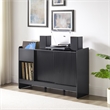 Crosley Furniture Arden Record Player Cabinet With Vinyl Storage in Black