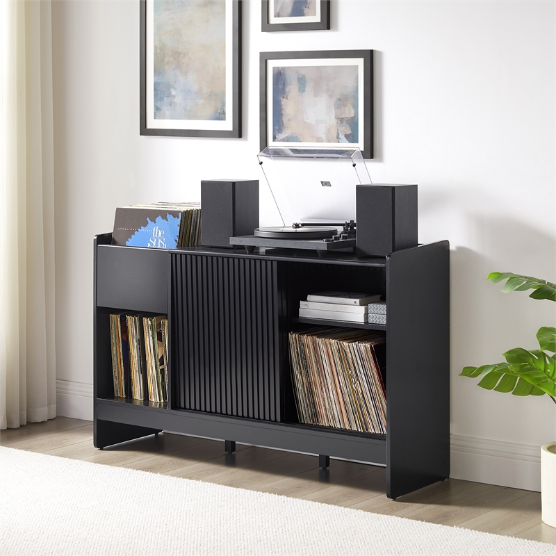 Crosley Furniture Arden Record Player Cabinet With Vinyl Storage