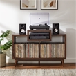 Crosley Furniture Nashville Medium Record Player Stand W/ Vinyl Storage in Brown