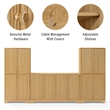 Crosley Furniture Naomi 3-Piece Sideboard And Pantry Set in White Oak