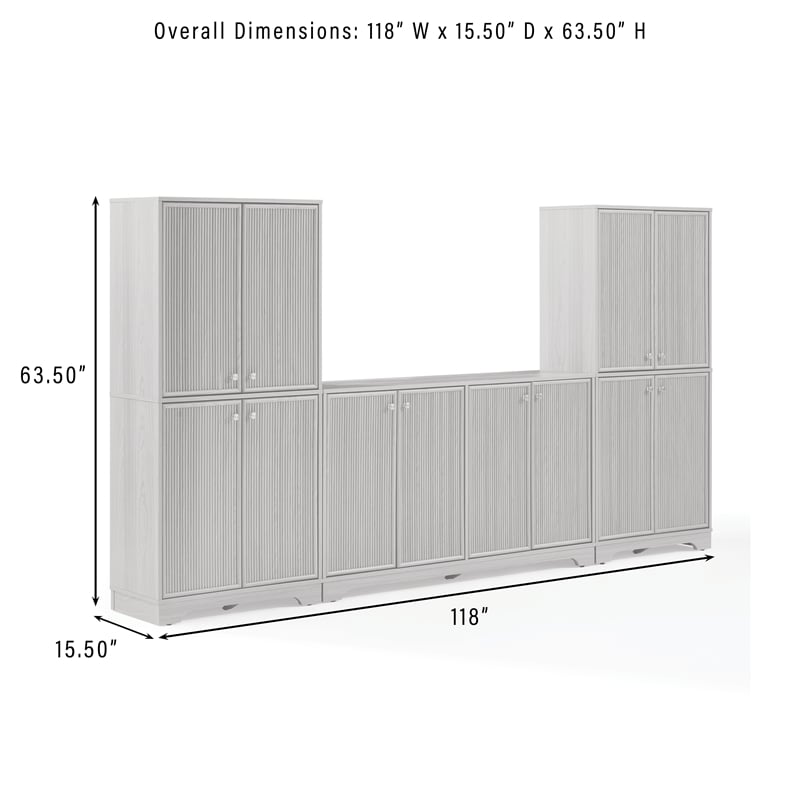 Crosley Furniture Naomi 3-Piece Sideboard And Pantry Set in Walnut