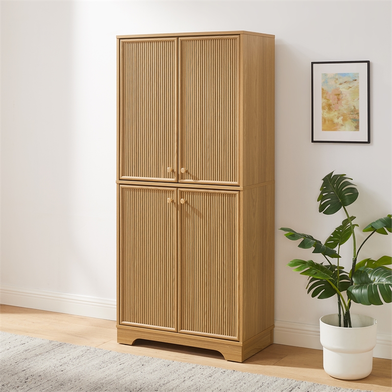 Crosley Furniture Naomi Kitchen Storage Pantry in White Oak