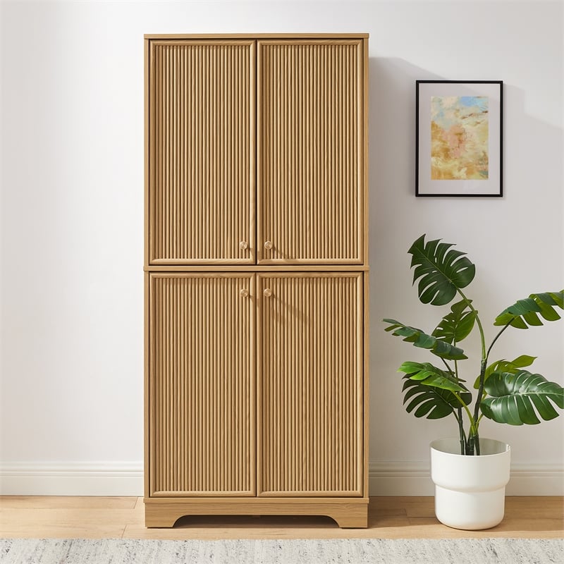 Crosley Furniture Naomi Kitchen Storage Pantry in White Oak