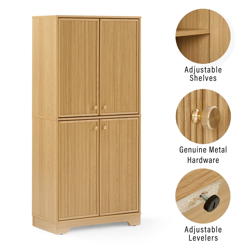Crosley Furniture Naomi Kitchen Storage Pantry in White Oak