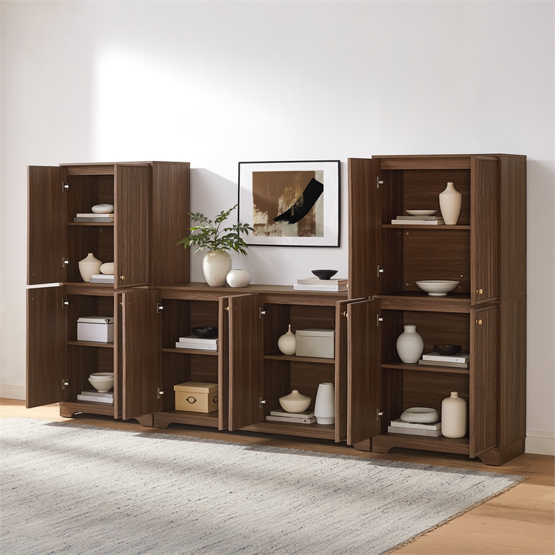 Crosley Furniture Naomi 3-Piece Entertainment Center in Walnut
