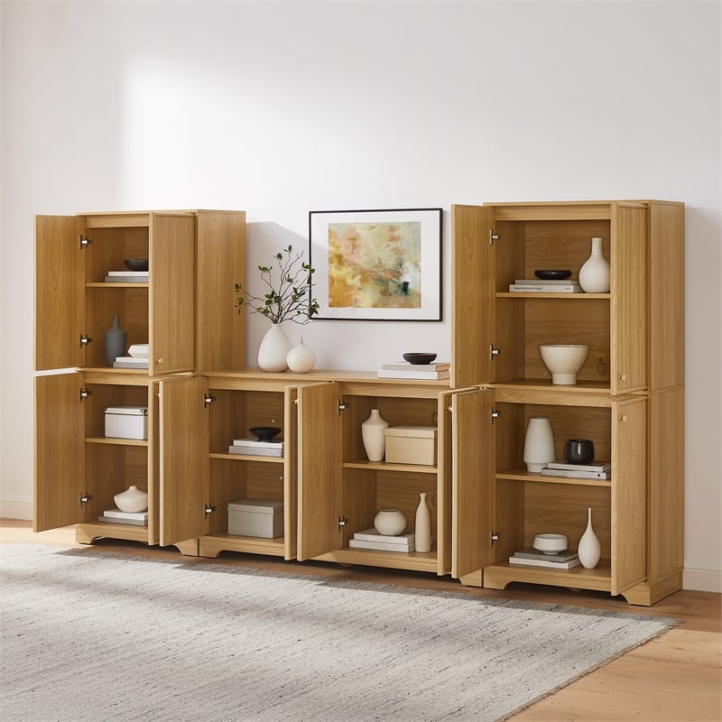 Crosley Furniture Naomi 3-Piece Entertainment Center in White Oak