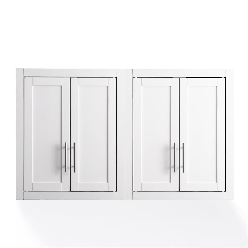 Crosley Furniture Savannah 2Pc Wall Storage Cabinet in White