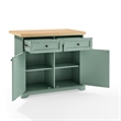 Crosley Furniture Holbrook Kitchen Island in Seafoam Blue