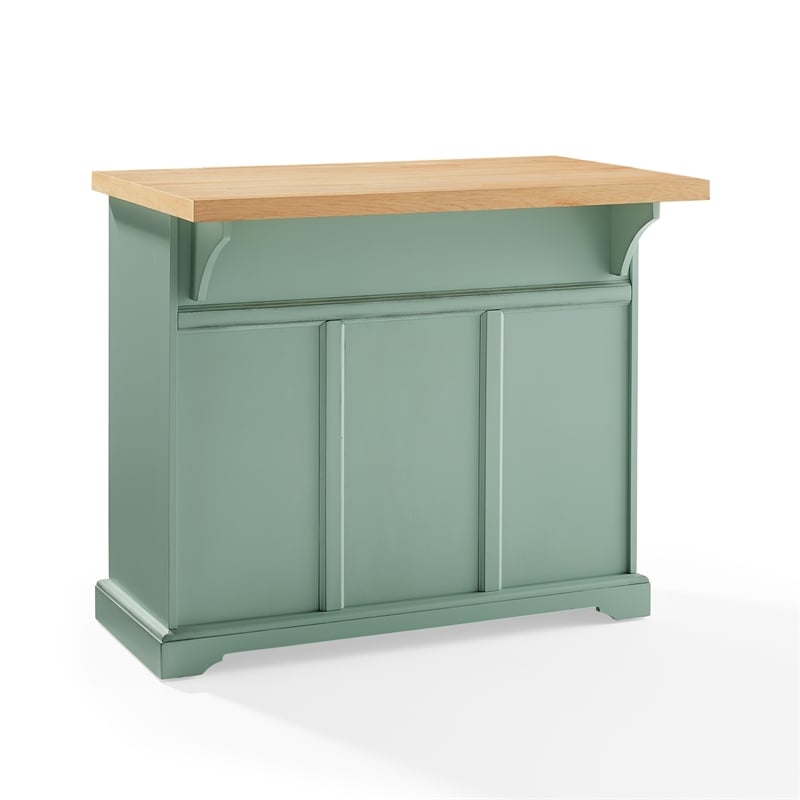 Crosley Furniture Holbrook Kitchen Island in Seafoam Blue