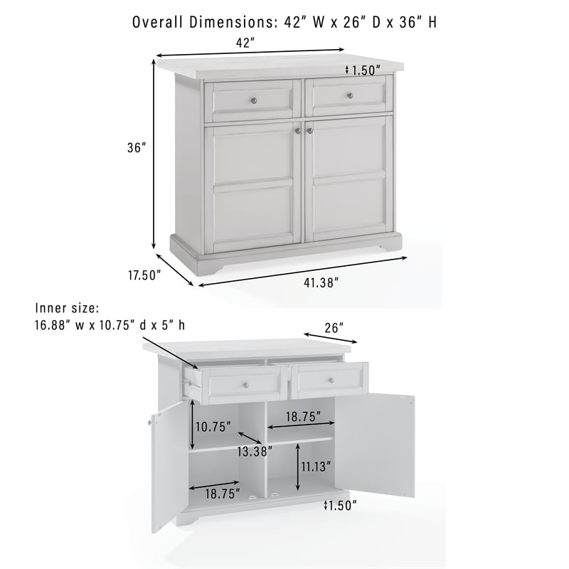 Crosley Furniture Holbrook Kitchen Island in Seafoam Blue