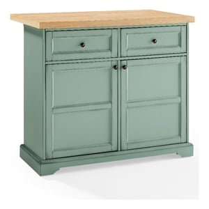 Crosley Furniture Holbrook Kitchen Island in Seafoam Blue