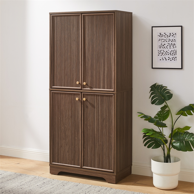 Crosley Furniture Naomi Kitchen Storage Pantry in Walnut