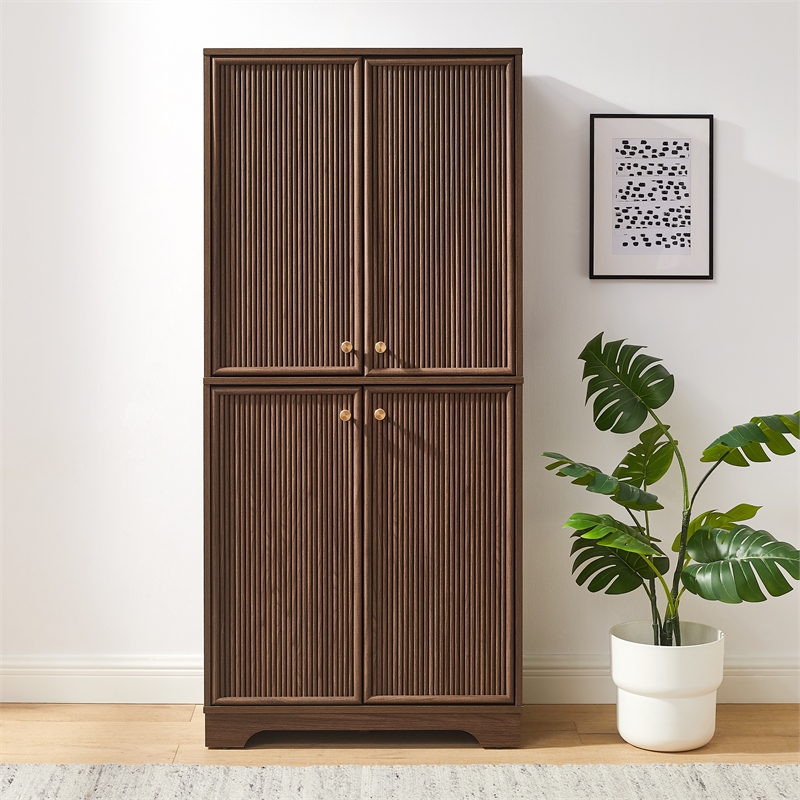 Crosley Furniture Naomi Kitchen Storage Pantry in Walnut