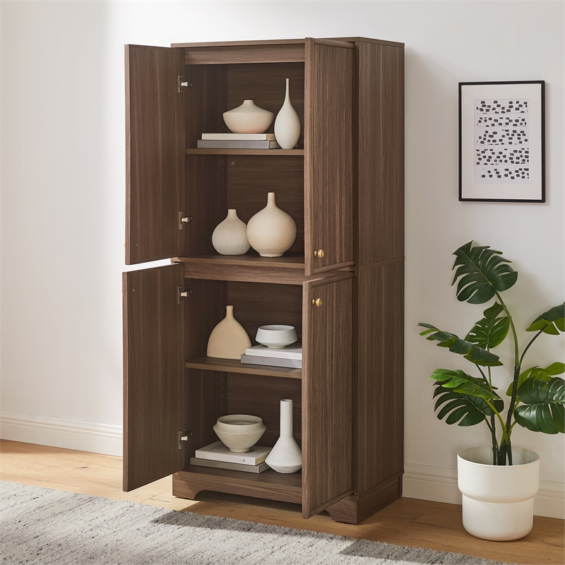 Crosley Furniture Naomi Kitchen Storage Pantry in Walnut