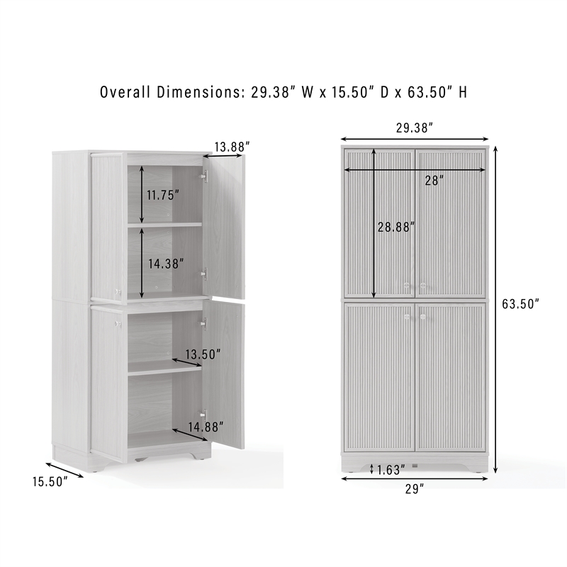 Crosley Furniture Naomi Kitchen Storage Pantry in Walnut