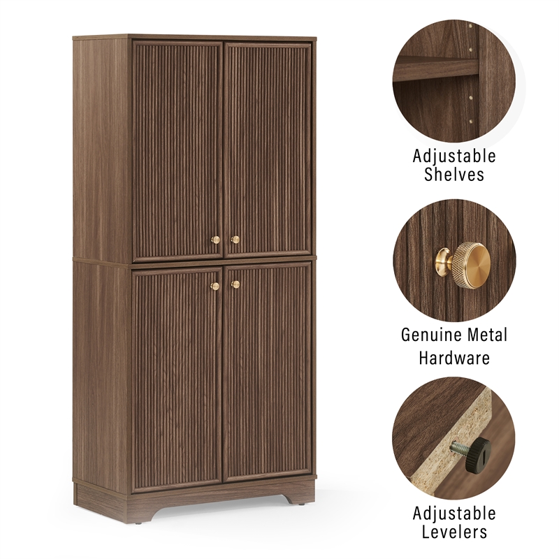 Crosley Furniture Naomi Kitchen Storage Pantry in Walnut
