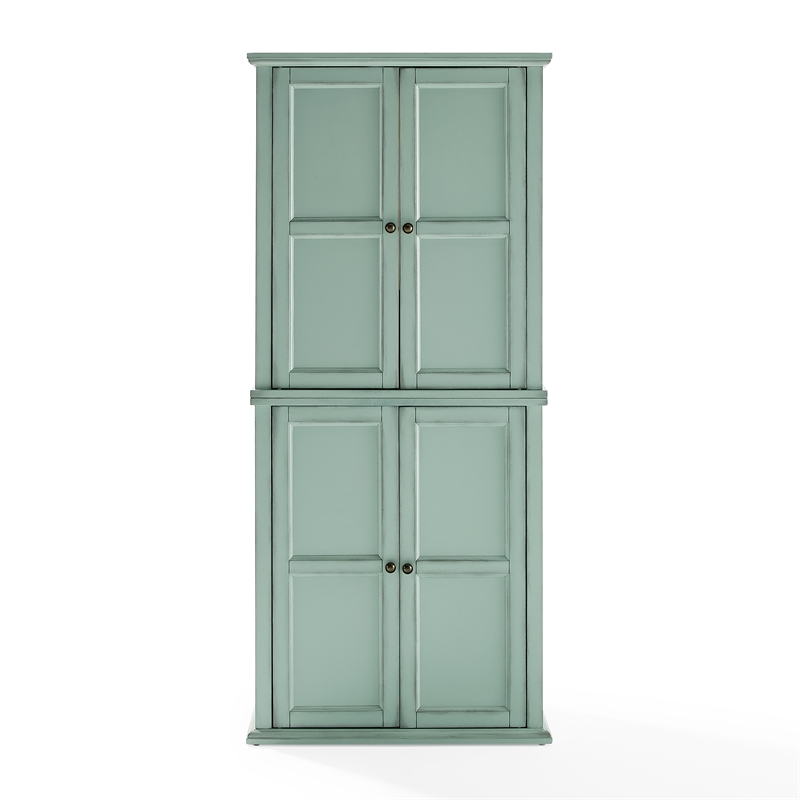 Crosley Furniture Holbrook Kitchen Storage Pantry Cabinet in Seafoam Blue