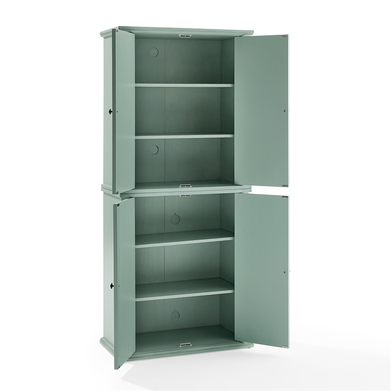 Crosley Furniture Holbrook Kitchen Storage Pantry Cabinet in Seafoam Blue