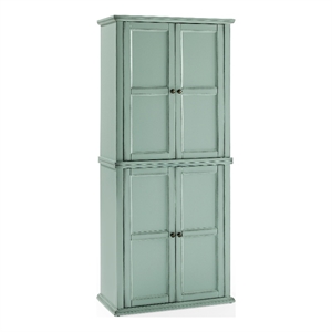 Crosley Furniture Holbrook Kitchen Storage Pantry Cabinet in Seafoam Blue