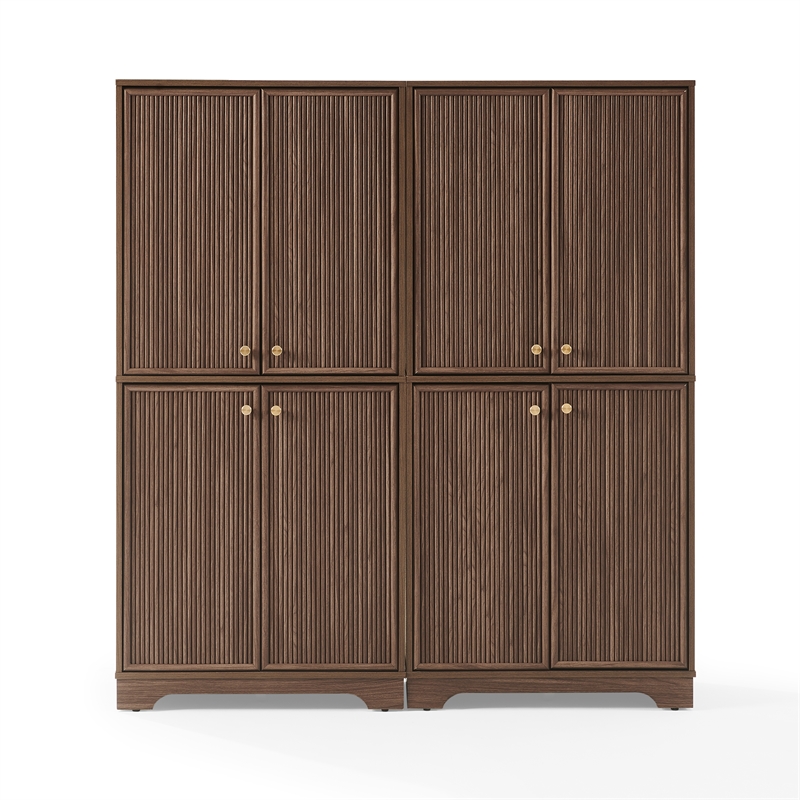 Crosley Furniture Naomi 2-Piece Kitchen Storage Pantry Set in Walnut