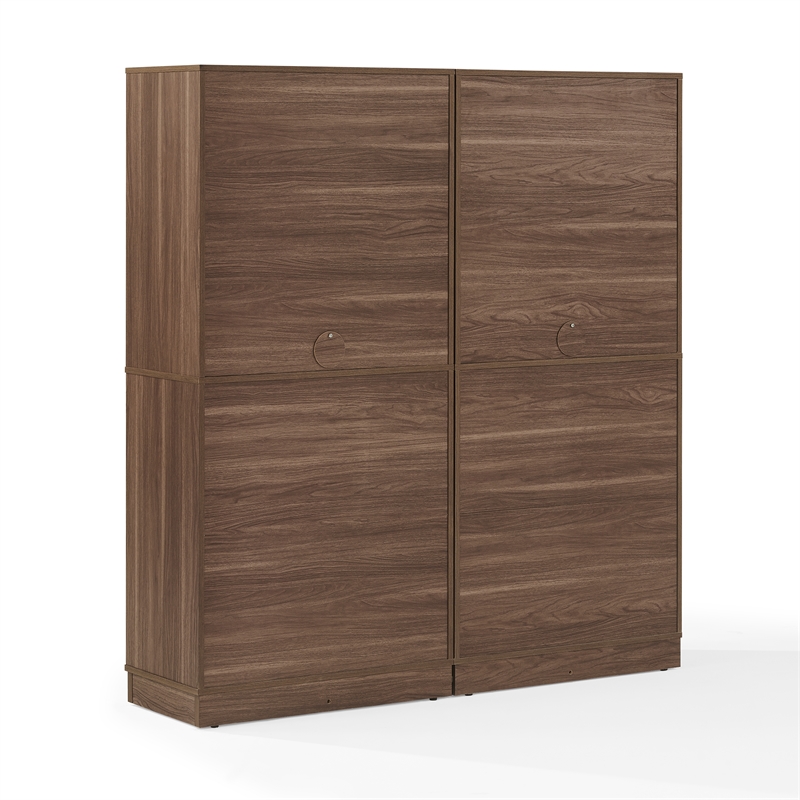 Crosley Furniture Naomi 2-Piece Kitchen Storage Pantry Set in Walnut