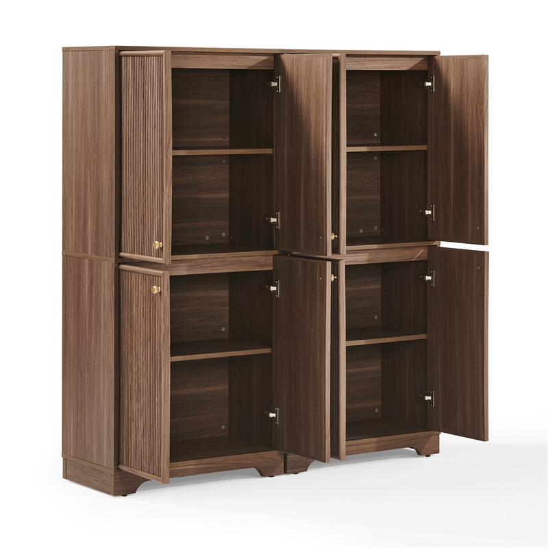 Crosley Furniture Naomi 2-Piece Kitchen Storage Pantry Set in Walnut