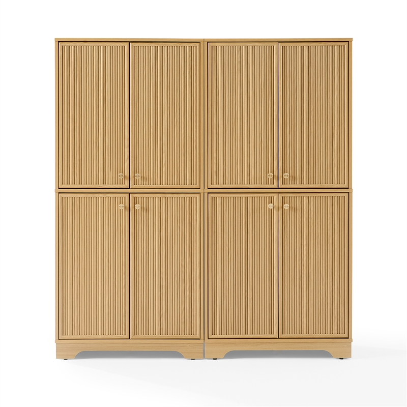 Crosley Furniture Naomi 2-Piece Kitchen Storage Pantry Set in White Oak