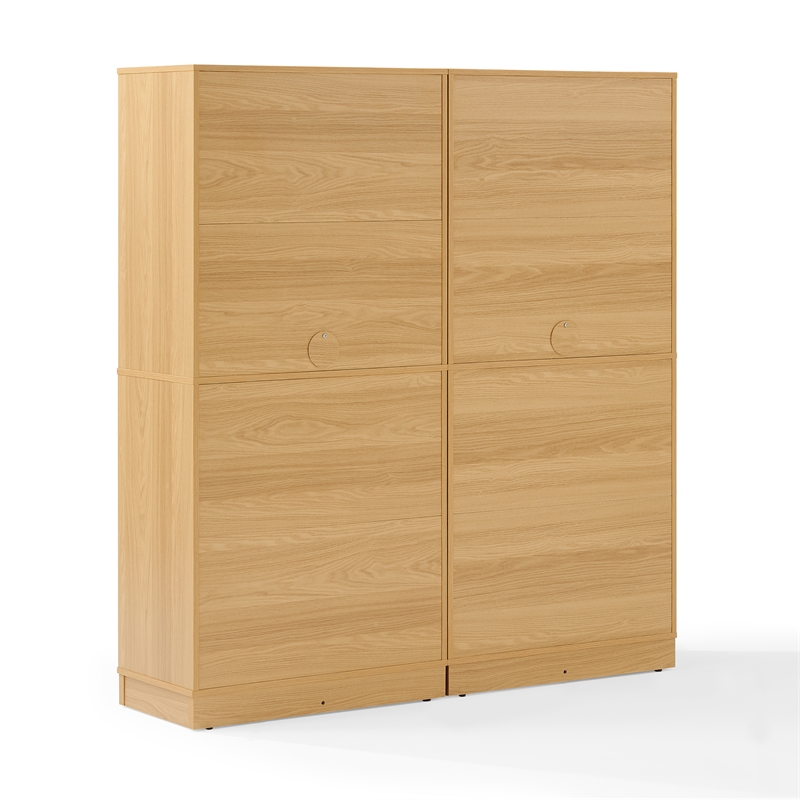 Crosley Furniture Naomi 2-Piece Kitchen Storage Pantry Set in White Oak