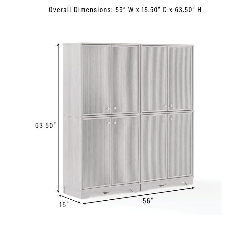 Crosley Furniture Naomi 2-Piece Kitchen Storage Pantry Set in White Oak