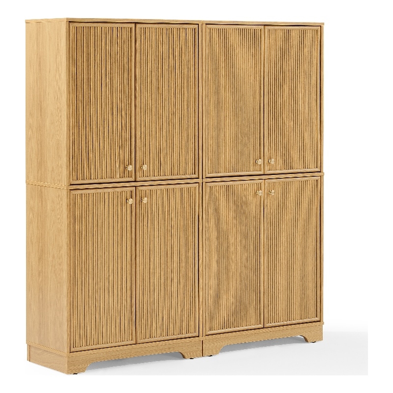 Crosley Furniture Naomi 2-Piece Kitchen Storage Pantry Set in White Oak