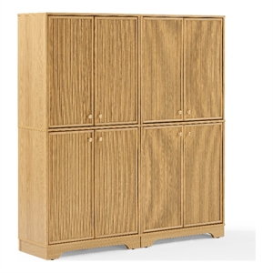 Crosley Furniture Naomi 2-Piece Kitchen Storage Pantry Set in White Oak