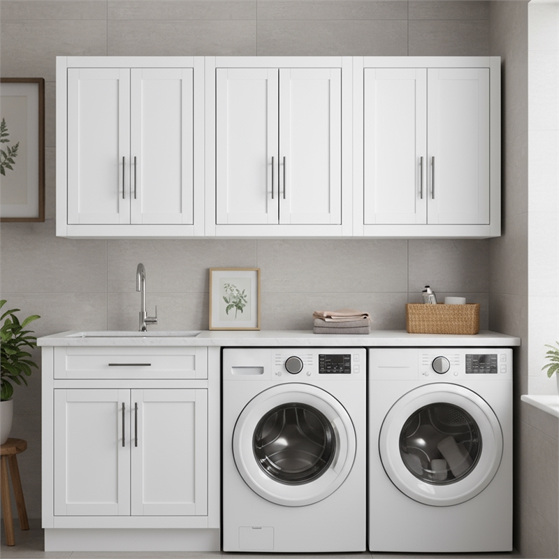 Crosley Furniture Savannah 3Pc Wall Storage Cabinet in White