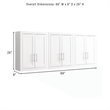 Crosley Furniture Savannah 3Pc Wall Kitchen Storage Cabinet in White