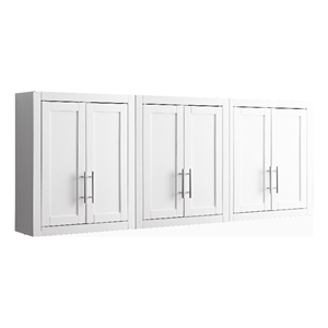 Crosley Furniture Savannah 3Pc Wall Kitchen Storage Cabinet in White