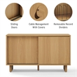 Crosley Gemma Medium Record Player Cabinet With Vinyl Storage in White Oak