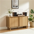 Crosley Gemma Medium Record Player Cabinet With Vinyl Storage in White Oak