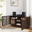 Crosley Cameron Corner Record Player Cabinet With Vinyl Storage in Brown