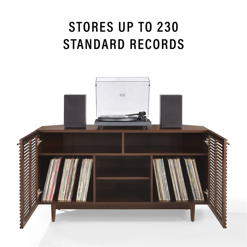 Crosley Cameron Corner Record Player Cabinet With Vinyl Storage in Brown