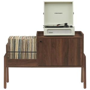 Crosley Luna Record Player Cabinet With Vinyl Storage in Walnut