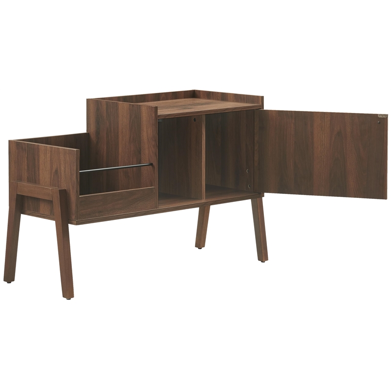 Crosley Luna Record Player Cabinet With Vinyl Storage in Walnut