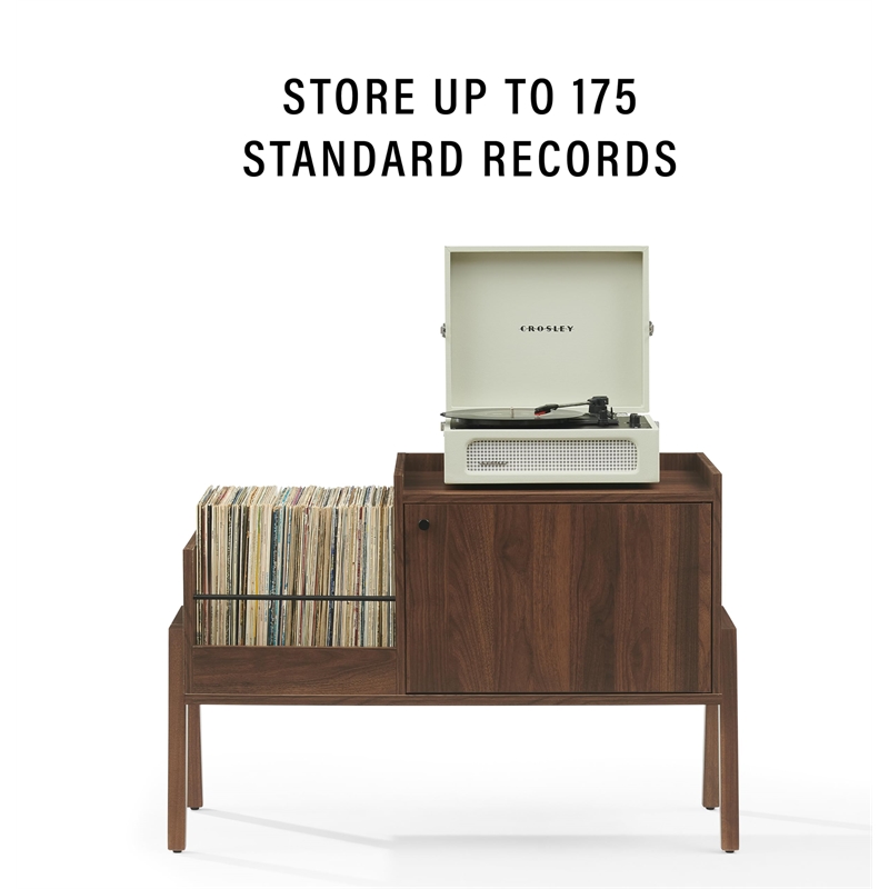Crosley Luna Record Player Cabinet With Vinyl Storage in Walnut