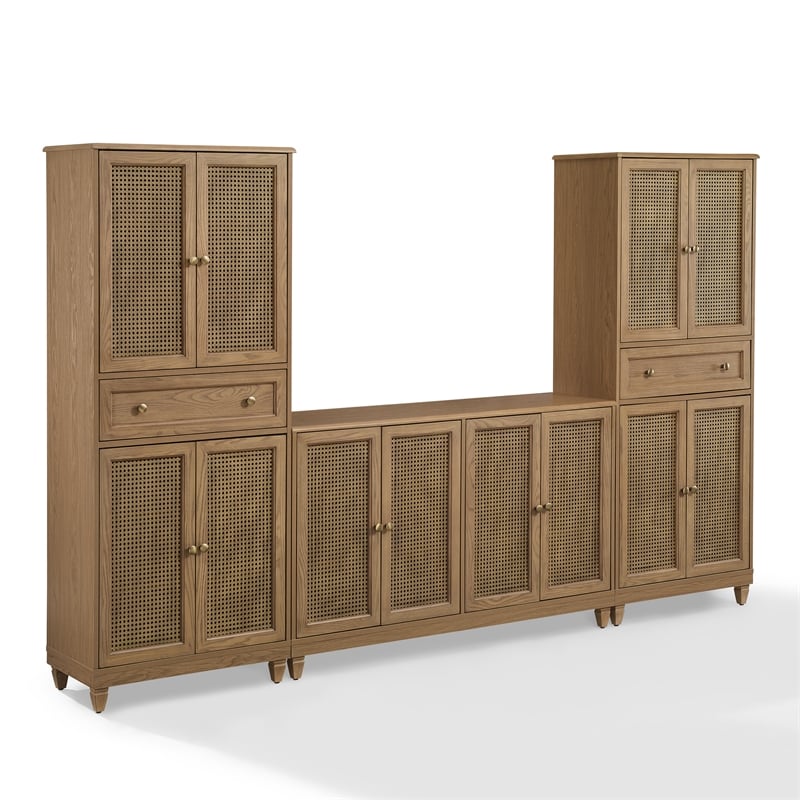 Crosley Katia 3-Piece Sideboard And 2 Pantry Set in Driftwood - Sideboard &