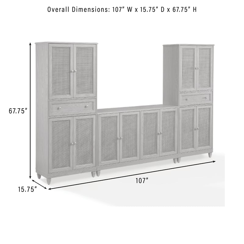 Crosley Katia 3-Piece Sideboard And 2 Pantry Set in Driftwood - Sideboard &