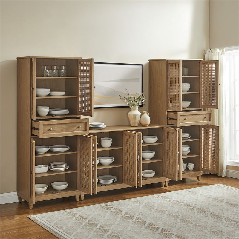 Crosley Katia 3-Piece Sideboard And 2 Pantry Set in Driftwood - Sideboard &
