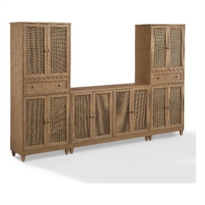 Crosley Katia 3-Piece Sideboard And 2 Pantry Set in Driftwood - Sideboard &